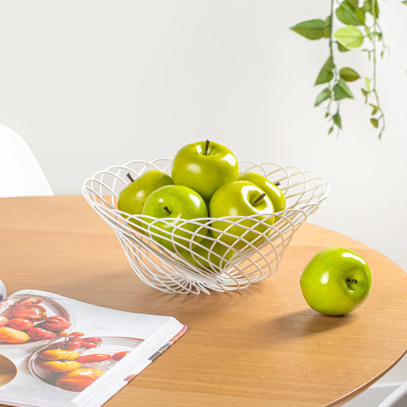 TORRE & TANGUS - PANIER À FRUITS MÉTAL BLANC SPIRAL