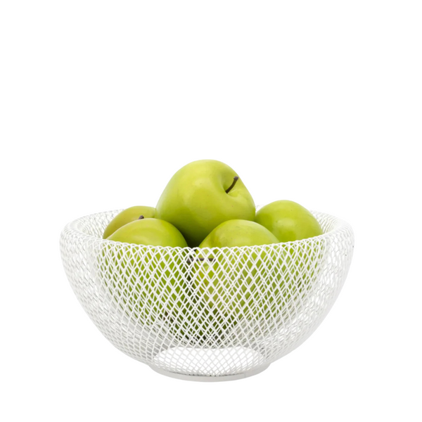 TORRE & TANGUS -  PETIT BOL À FRUITS BLANC EN MAILLE DOUBLE PAROI