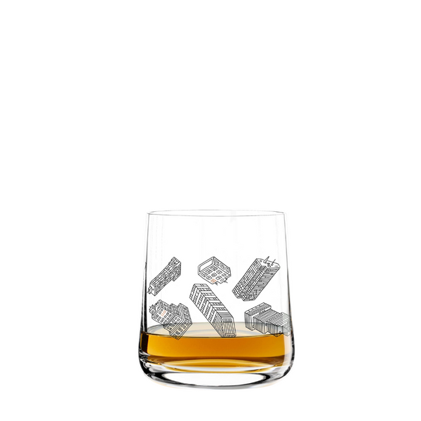 RITZENHOFF - VERRE À WHISKY MOTIF BATIMENTS