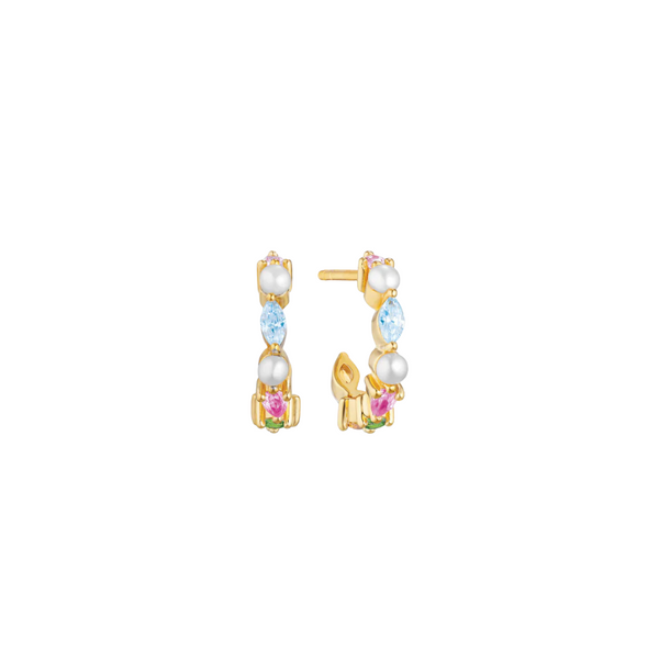 Sif Jakobs - Boucles d'oreilles Adria Creolo Piccolo or & coloré