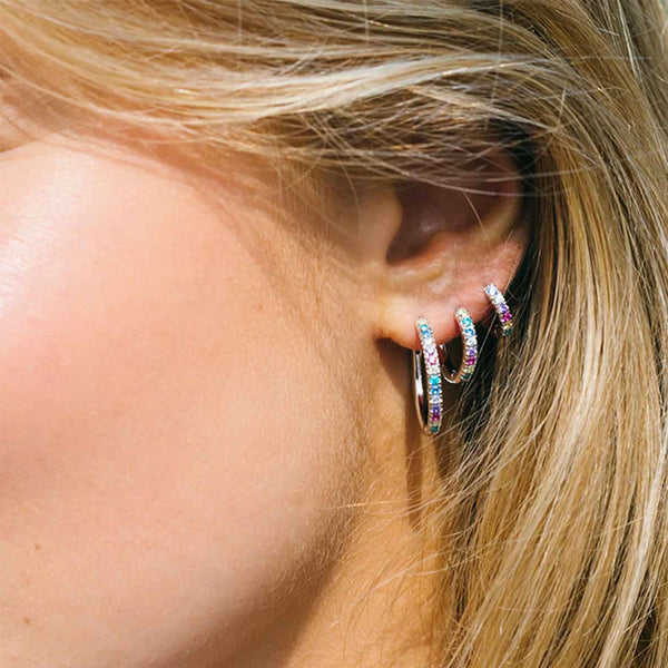 Sif Jakobs - Boucles d'oreilles Ellera Medio argent & coloré