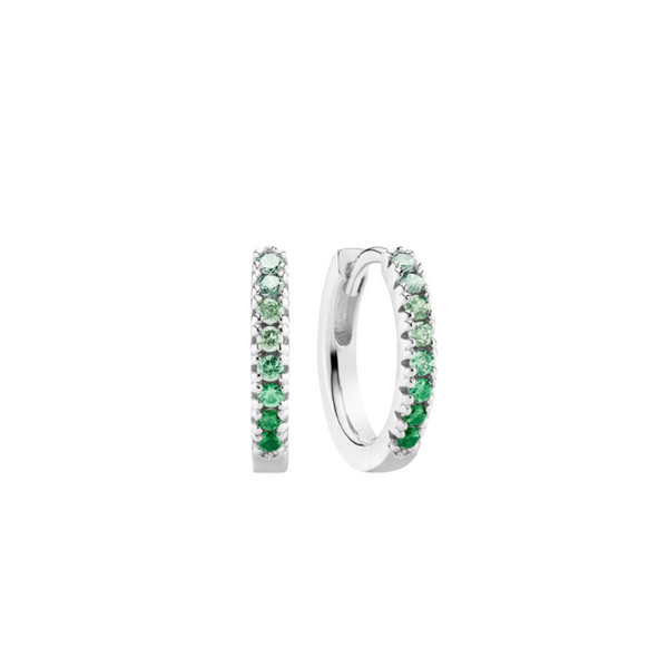 Sif Jakobs - Boucles d'oreilles Ellera Medio argent & vert