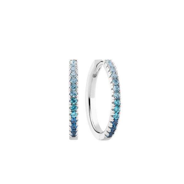 Sif Jakobs - Boucles d'oreilles Ellera Grande argent & bleu