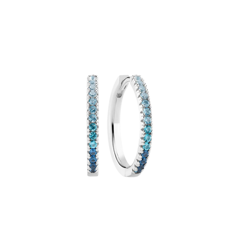 Sif Jakobs - Boucles d'oreilles Ellera Grande argent & bleu