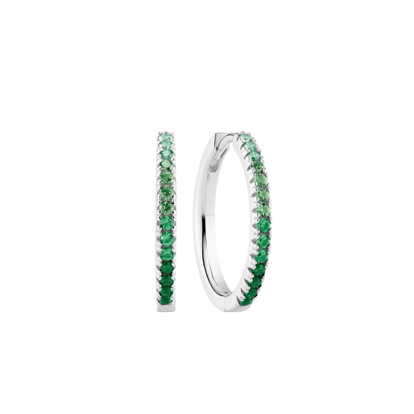 Sif Jakobs - Boucles d'oreilles Ellera Grande argent & vert