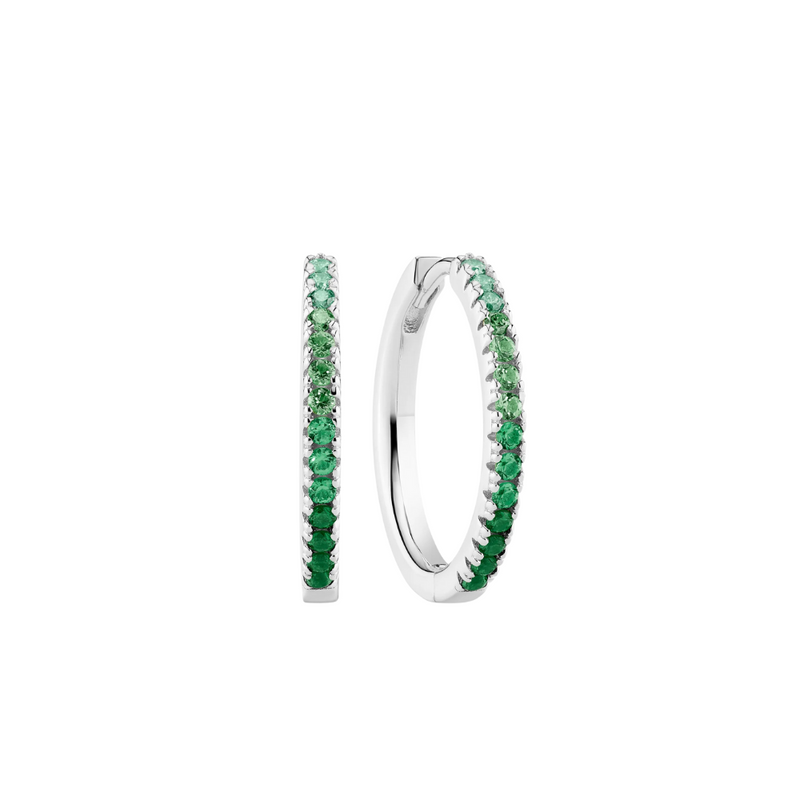 Sif Jakobs - Boucles d'oreilles Ellera Grande argent & vert
