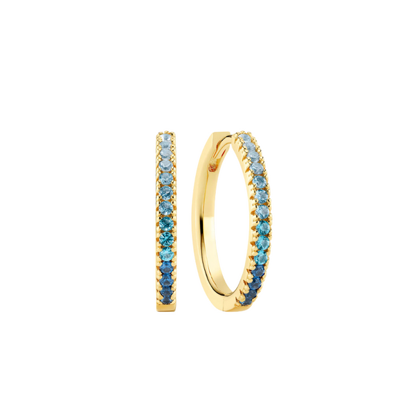 Sif Jakobs - Boucles d'oreilles Ellera Grande or & bleu