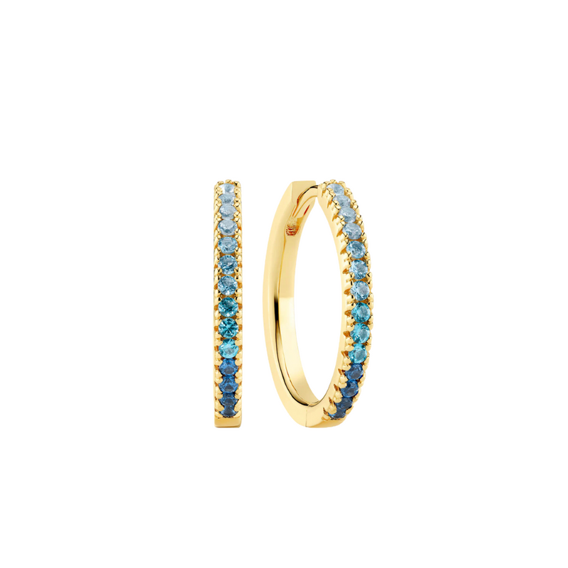 Sif Jakobs - Boucles d'oreilles Ellera Grande or & bleu
