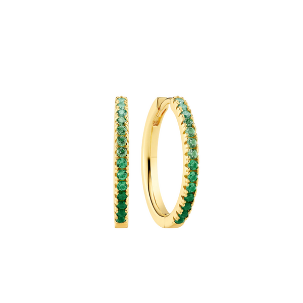 Sif Jakobs - Boucles d'oreilles Ellera Grande or & vert