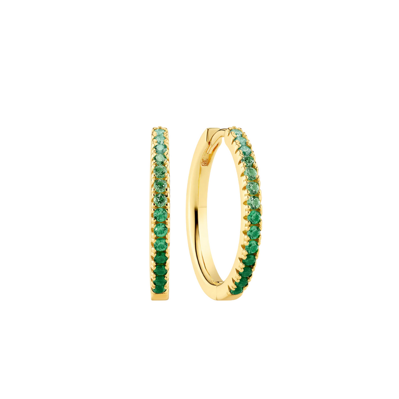 Sif Jakobs - Boucles d'oreilles Ellera Grande or & vert