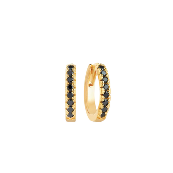 Sif Jakobs - Boucles d'oreilles Ellera Medio or & noir
