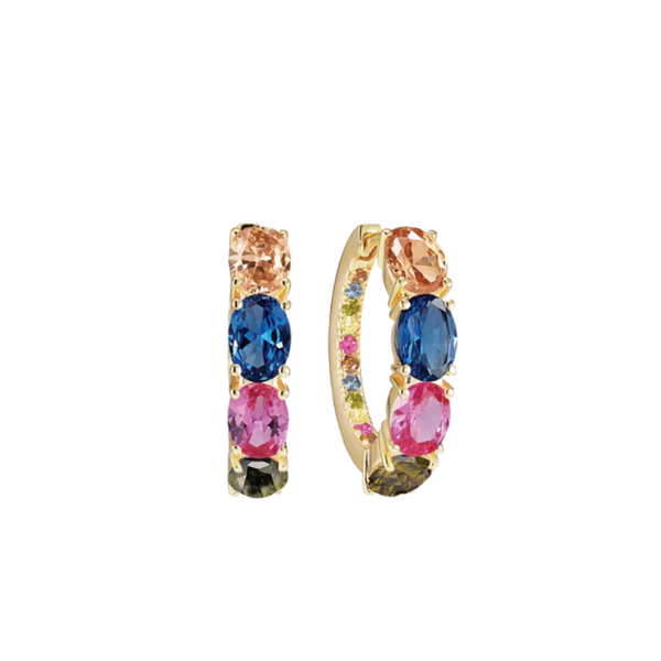 Sif Jakobs - Boucles d'oreilles Ellisse Creolo or & coloré