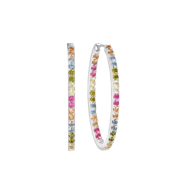 Sif Jakobs - Boucles d'oreilles Ellisse Medio argent & coloré