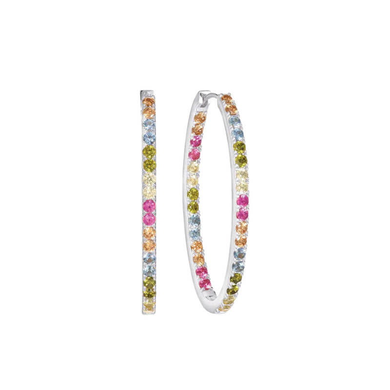 Sif Jakobs - Boucles d'oreilles Ellisse Medio argent & coloré