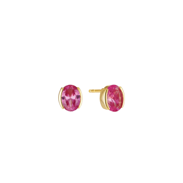 Sif Jakobs - Boucles d'oreilles Ellisse Carezza or & rose