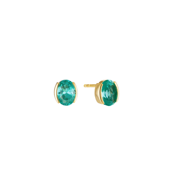 Sif Jakobs - Boucles d'oreilles Ellisse Carezza or & turquoise