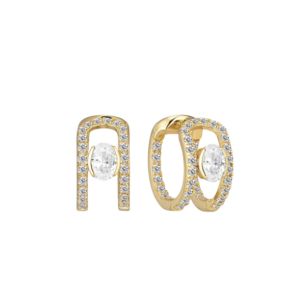 Sif Jakobs - Boucles d'oreilles Ellisse Carezza Creolo or