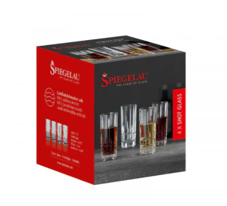 SPIEGELAU - BOÎTE DE 4 VERRES CRISTAL À SHOOTER