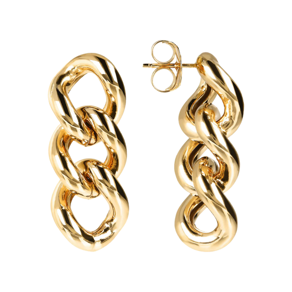 BOUCLE D'OREILLES TRIPLE PENDANTES - OR