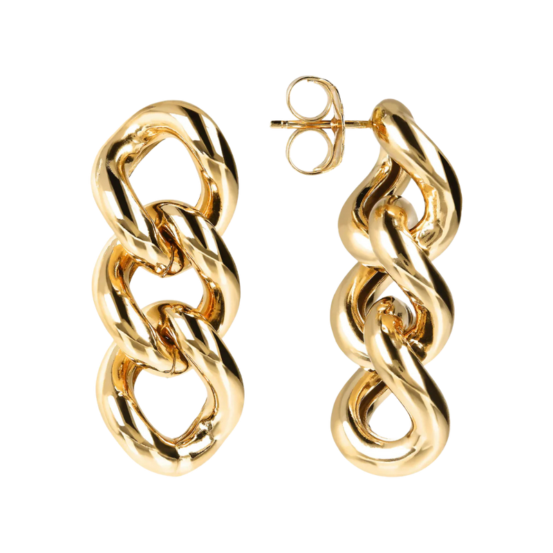 BOUCLE D'OREILLES TRIPLE PENDANTES - OR