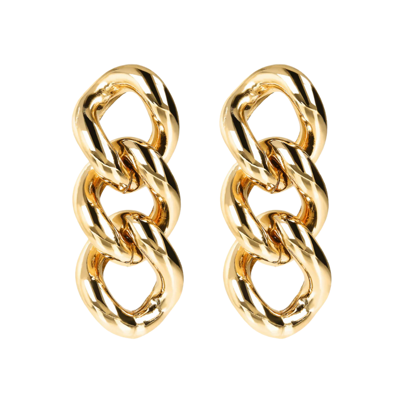 BOUCLE D'OREILLES TRIPLE PENDANTES - OR