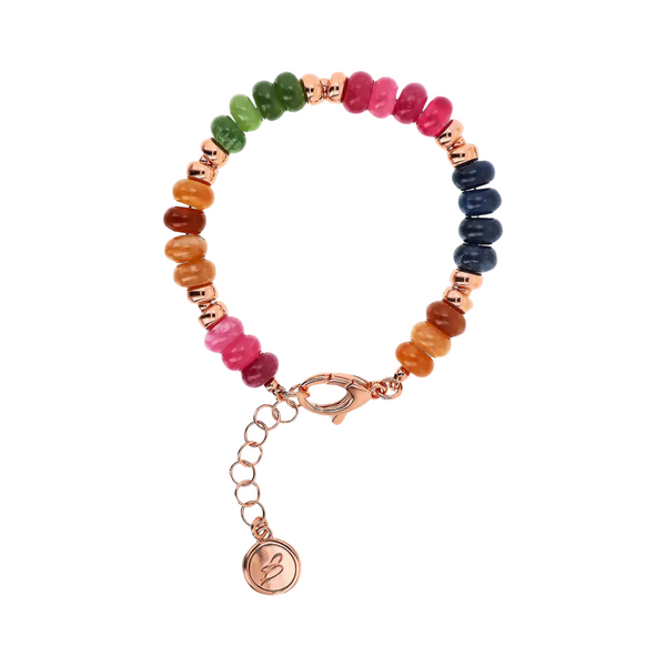 BRACELET PIERRES ASSORTIES - OR ROSE