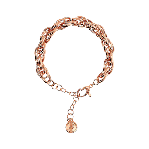 BRACELET MAILLES OVALES ENTRELACÉS - OR ROSE