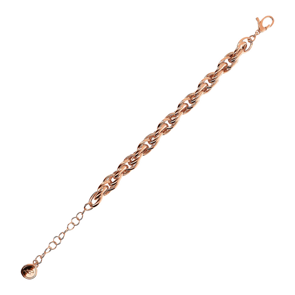 BRACELET MAILLES OVALES ENTRELACÉS - OR ROSE