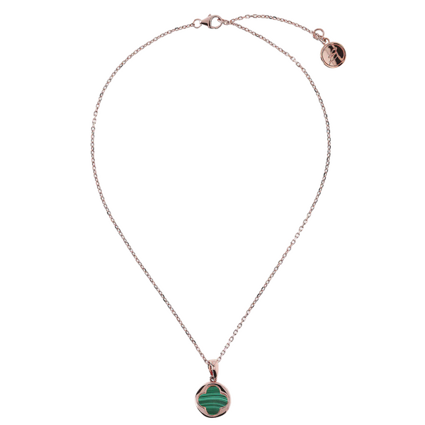 COLLIER AVEC PENDENTIF TRÈFLE VERT - OR ROSE