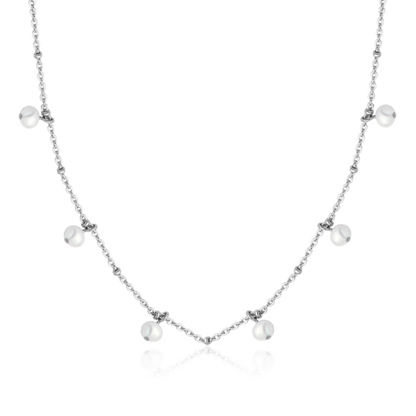 COLLIER ARGENT AVEC PERLES