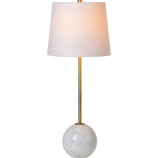 LAMPE DE TABLE BASE BOULE MABRE BLANC