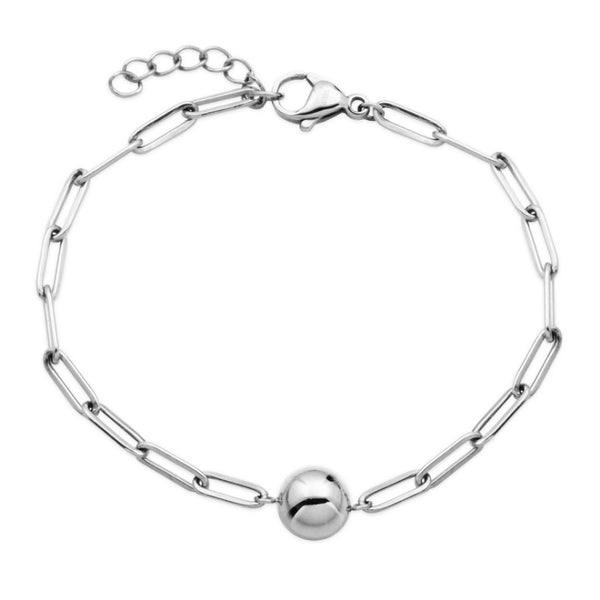 BRACELET CHAINE ARGENT AVEC BOULE