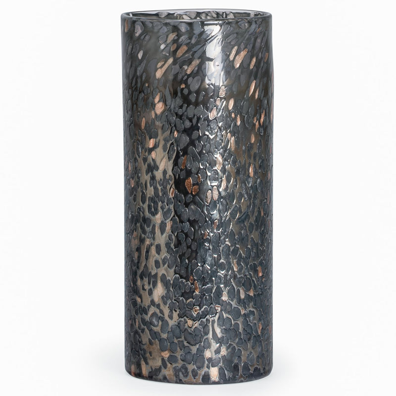 GRAND VASE EN VERRE SOUFFLÉ NOIR ET COPPER