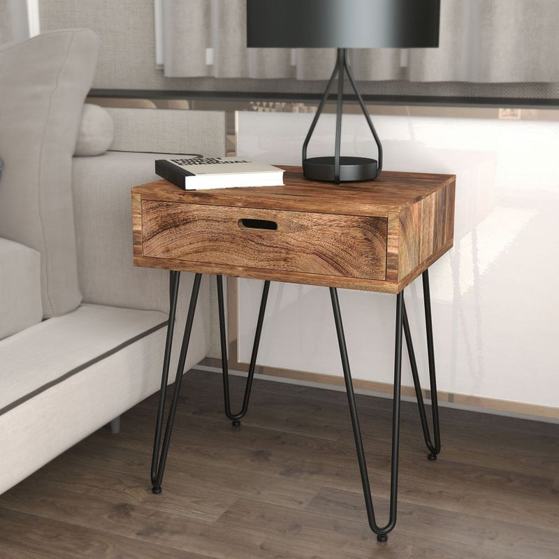 TABLE D'APPOINT EN BOIS AVEC TIROIR