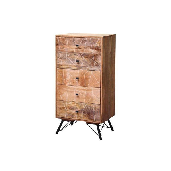 COMMODE EN BOIS 5 TIROIRS