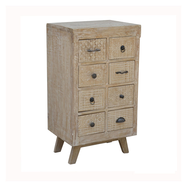 MEUBLE ACCENT EN BOIS VIEILLI BLANCHI