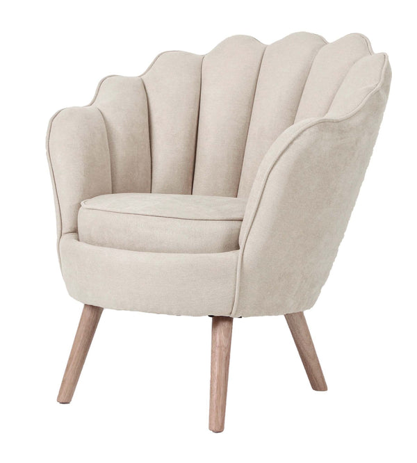 FAUTEUIL EN TISSU OFF WHITE STYLE COQUILLE