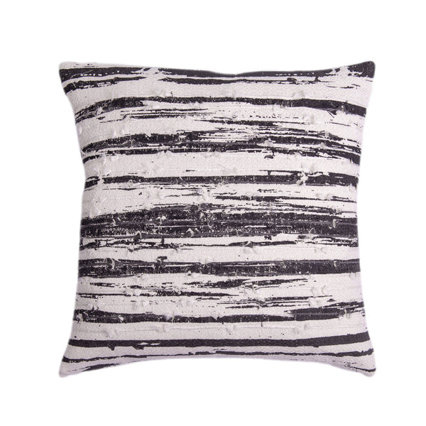 COUSSIN BEIGE LIGNES CHARCOAL