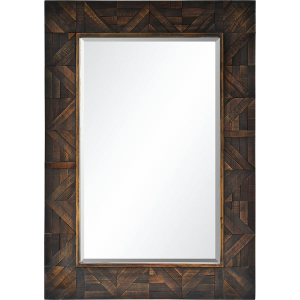 MIROIR CONTOUR BOIS BRUN FONCÉ