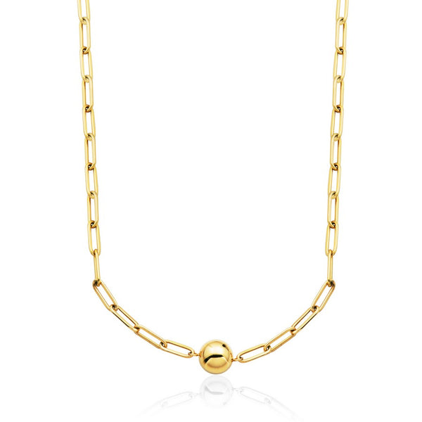 STEELX - COLLIER À MAILLONS AVEC BOULE EN OR