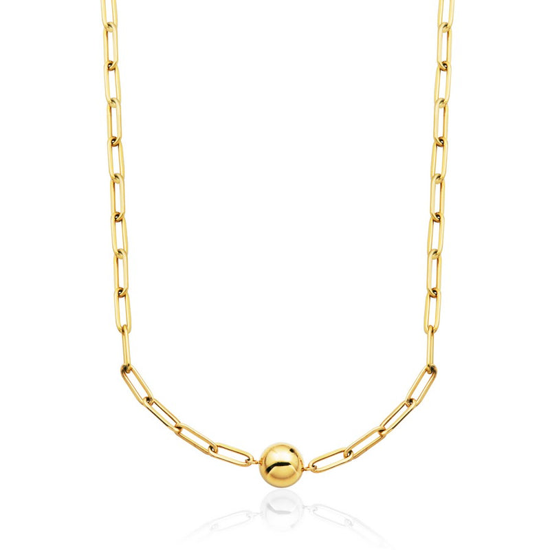 STEELX - COLLIER À MAILLONS AVEC BOULE EN OR