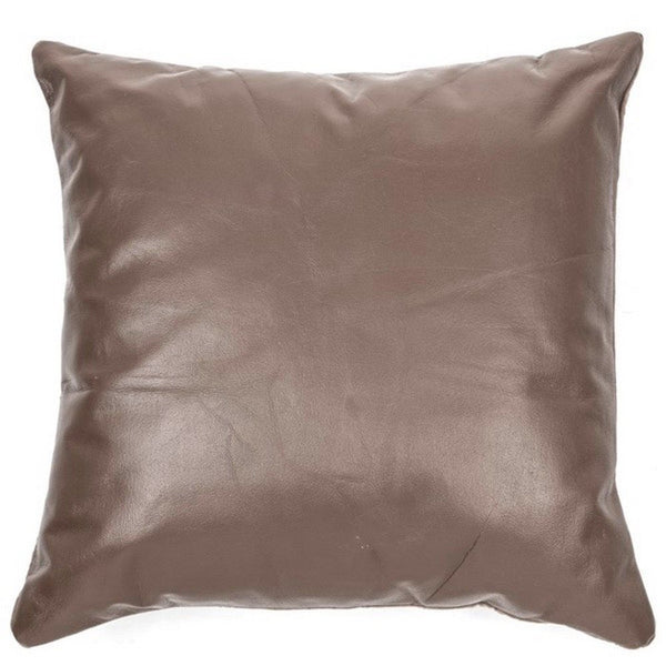 COUSSIN FAUX CUIR BRUN