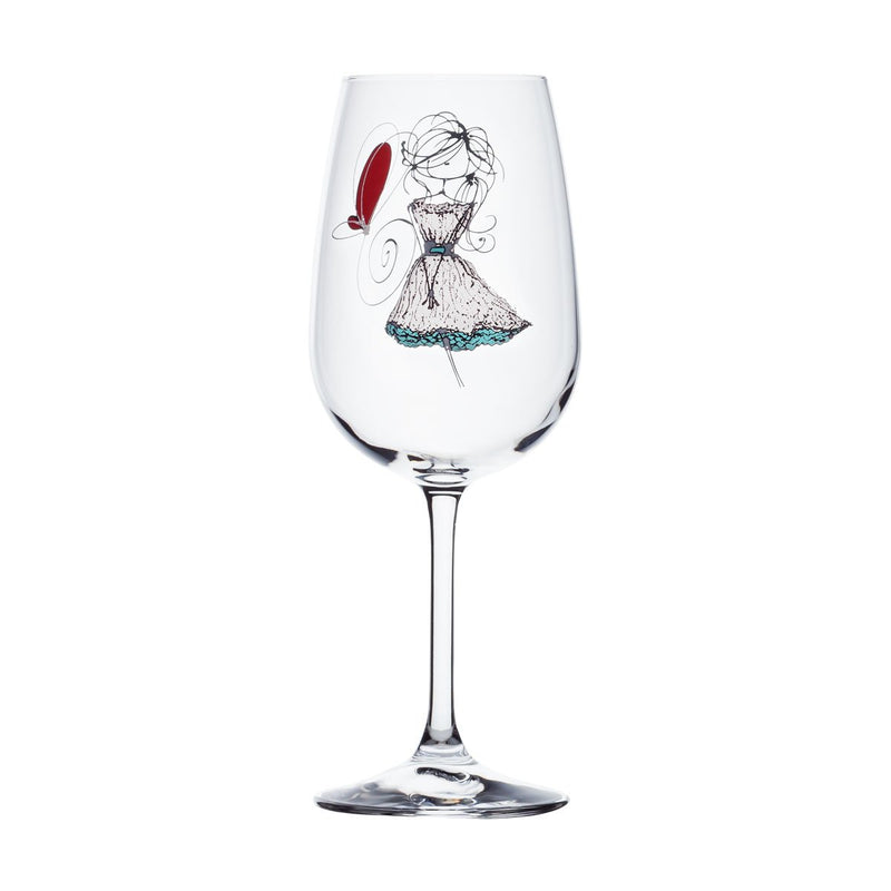 VERRE À VIN "AH! QU'ELLE EST BONNE CETTE RETRAITE!" VERSION FEMME