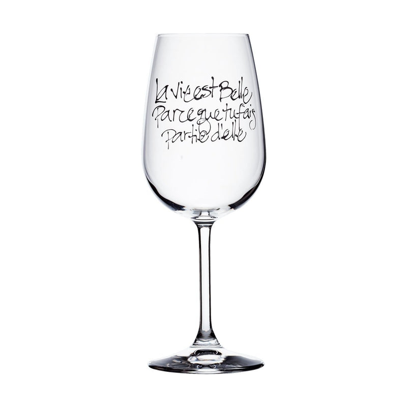 VERRE À VIN "AH! QU'ELLE EST BONNE CETTE RETRAITE!" VERSION FEMME